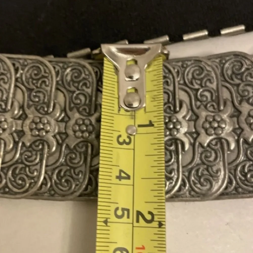 Vintage Rectangle Elastic Metal And Rhinestone 80s,Belts